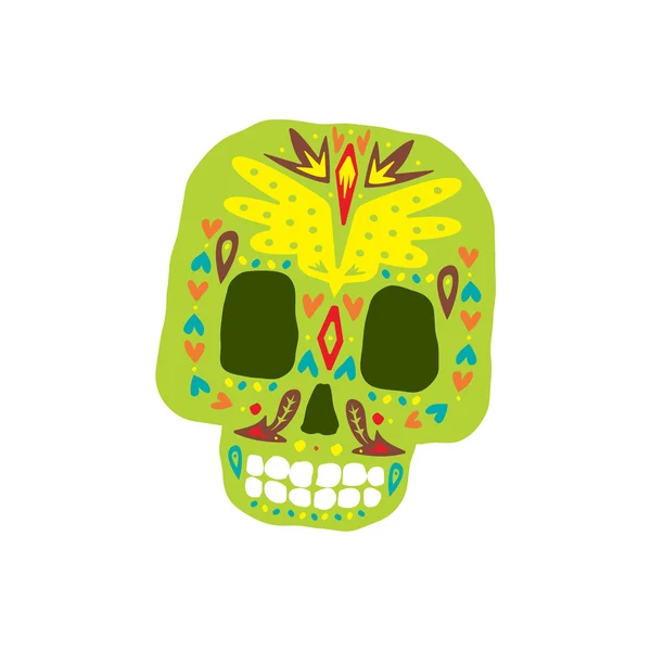 メキシコの塗られたスカル アイコン — ストックベクタ