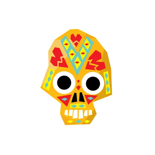 メキシコの塗られたスカル アイコン — ストックベクタ
