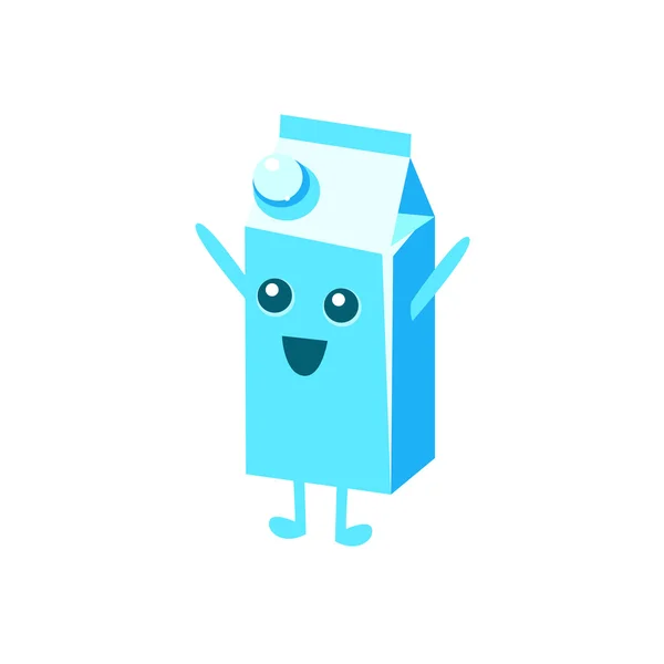 Glücklich großen Milchkartons Charakter — Stockvektor