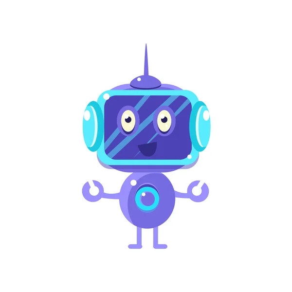 Robot sonriente con pantalla oscura — Vector de stock