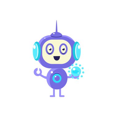 Cam Küre tutan robot