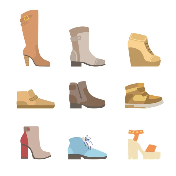 Surtido de zapatos diferentes — Vector de stock