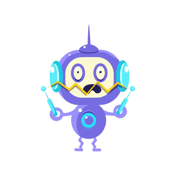 Ρομπότ που παίζει με την ηλεκτρική ενέργεια — Διανυσματικό Αρχείο