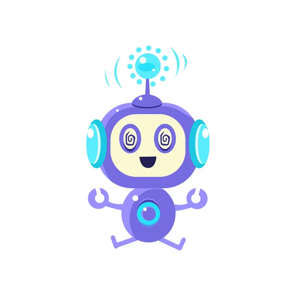 Robot Sitting In Trans — Stock Vector