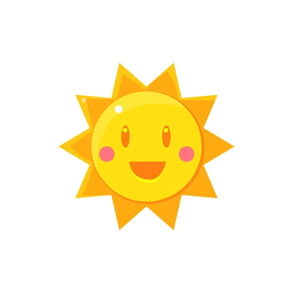 简单的黄色太阳绘图 — 图库矢量图片