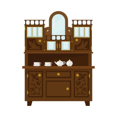 Çin ile antika ahşap dolap