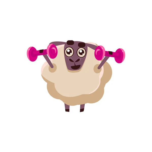 Ovce trénink v tělocvičně — Stockový vektor