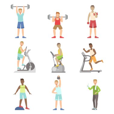 Spor salonunda eğitim erkekler ayarla