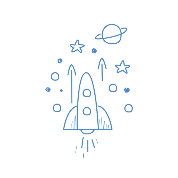 火箭在太空中走 — 图库矢量图片
