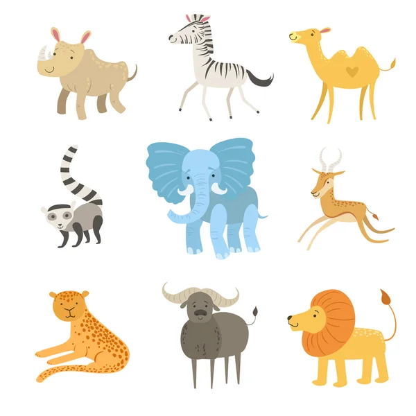 Африканських тварин ілюстрація набір — стоковий вектор