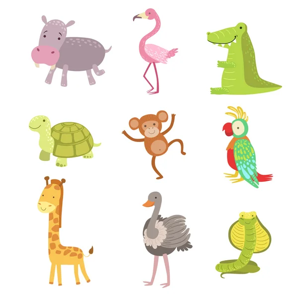 Ensemble d'icônes pour animaux africains — Image vectorielle