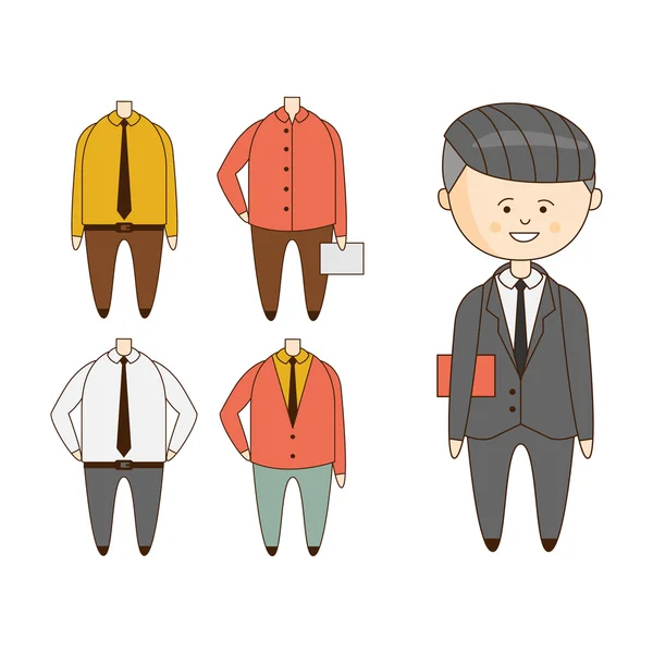 Verschillende Outfits voor karakter bouw — Stockvector