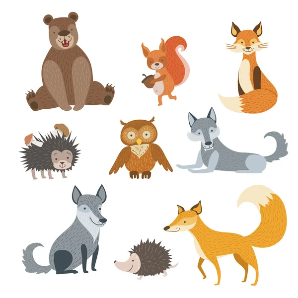 Forest Animals Set — Stock Vector
