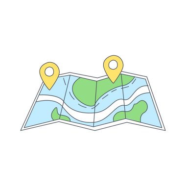 Kağıt harita ile işaretlenmiş hedef