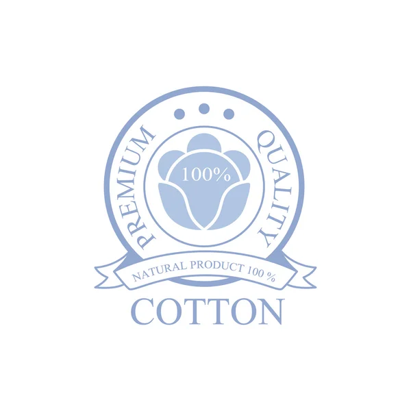 Design del logo del prodotto in cotone Qality Premium — Vettoriale Stock