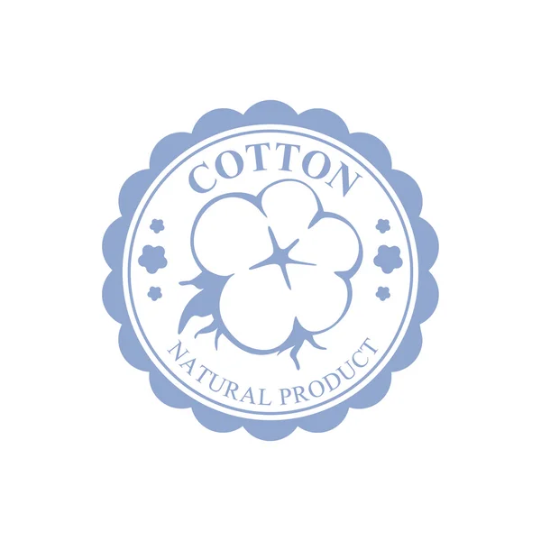 Design de logotipo de produto azul de algodão — Vetor de Stock