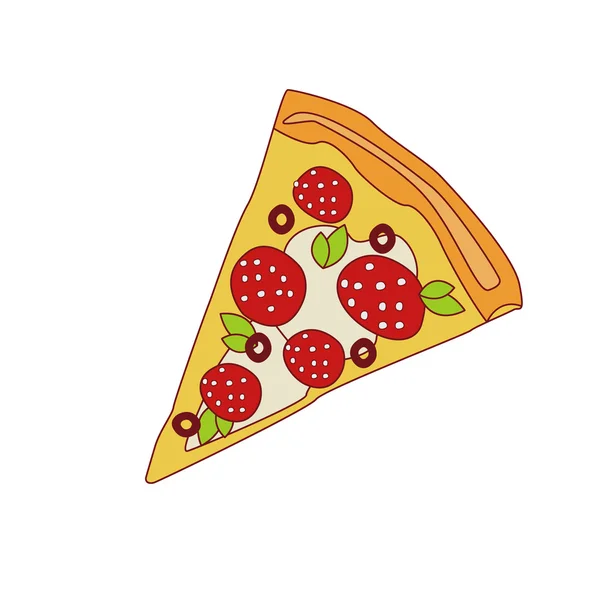 ペパロニのピザのスライス — ストックベクタ