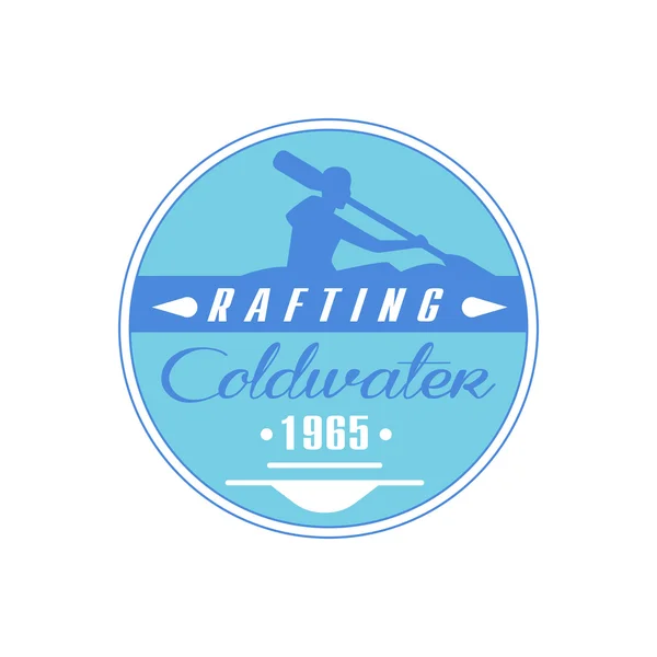 Rafting Coldwater azul emblema de diseño — Vector de stock