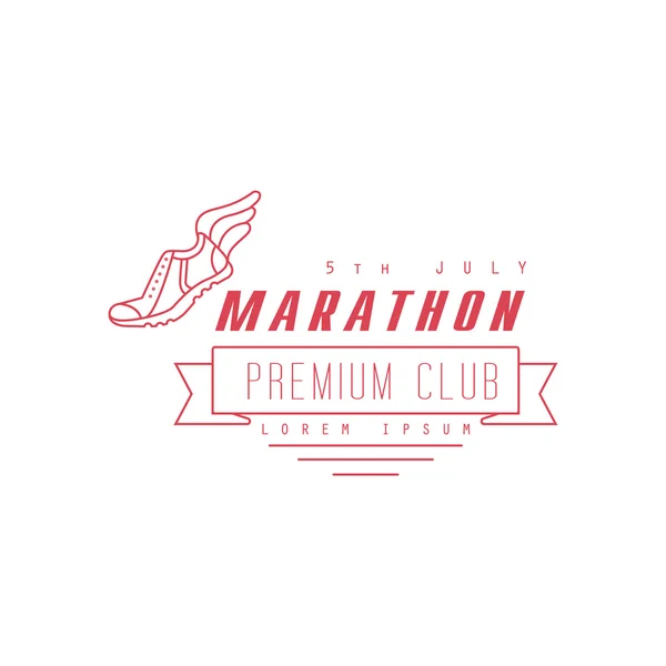 Marathon Premium Club Red Label Design — Stock Vector