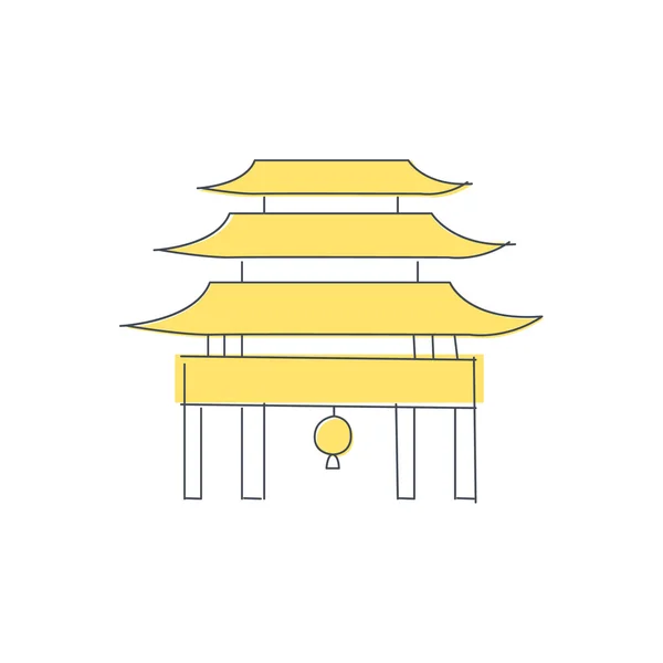 Edificio de templo de pagoda china — Vector de stock