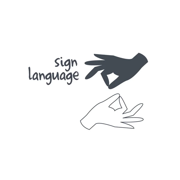 Interpretación del lenguaje de señas — Vector de stock