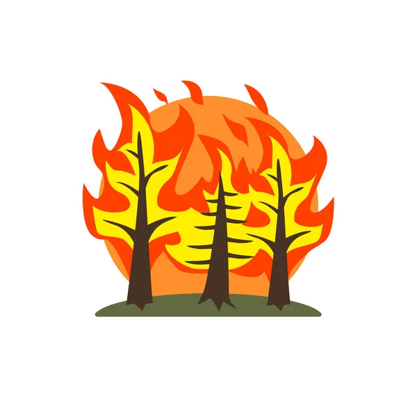 Waldbrand Naturgewalt-Aufkleber — Stockvektor