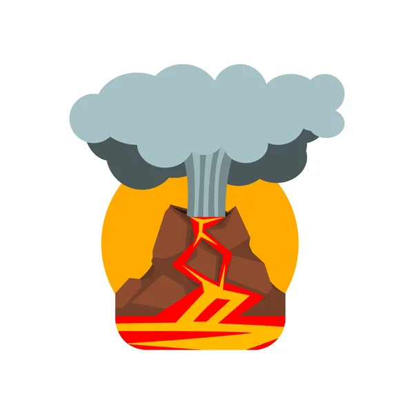 Sticker Volcan Eruption Force Naturelle — Image vectorielle