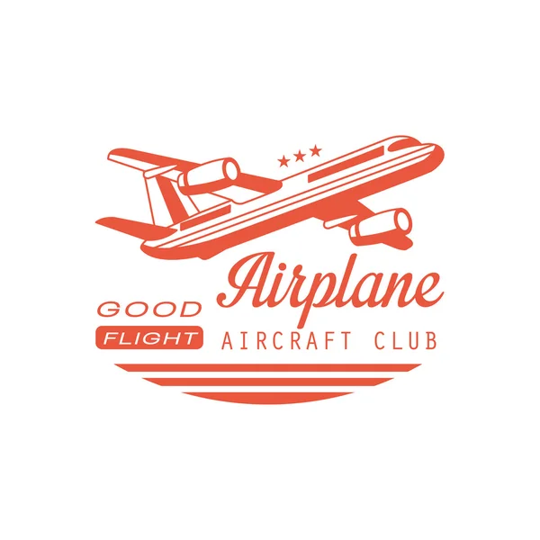 Avião Aeronave Club Emblem Design — Vetor de Stock