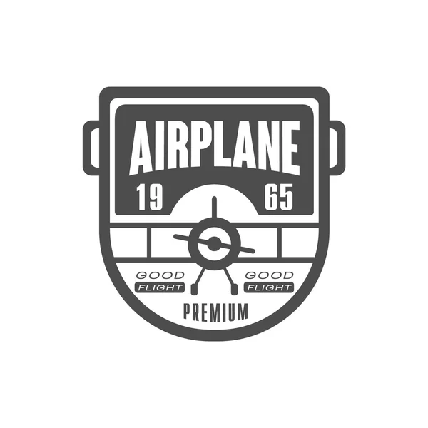 Good Flight Airplane Club Emblem Design — Stock Vector