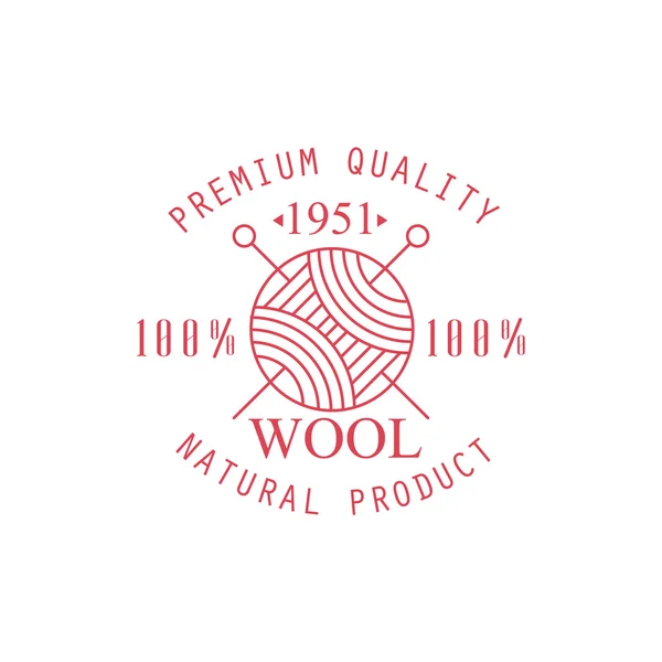 Diseño de logotipo de producto de lana de calidad premium — Vector de stock