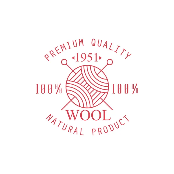 Premium-Qualität Wolle Produkt Logo Design — Stockvektor