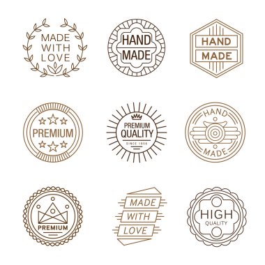 Retro Design Insignias Logotypes , Hand Made clipart