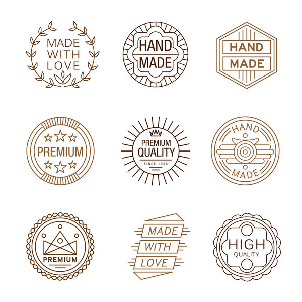 Retro Design Insignias Logotypes , Hand Made
