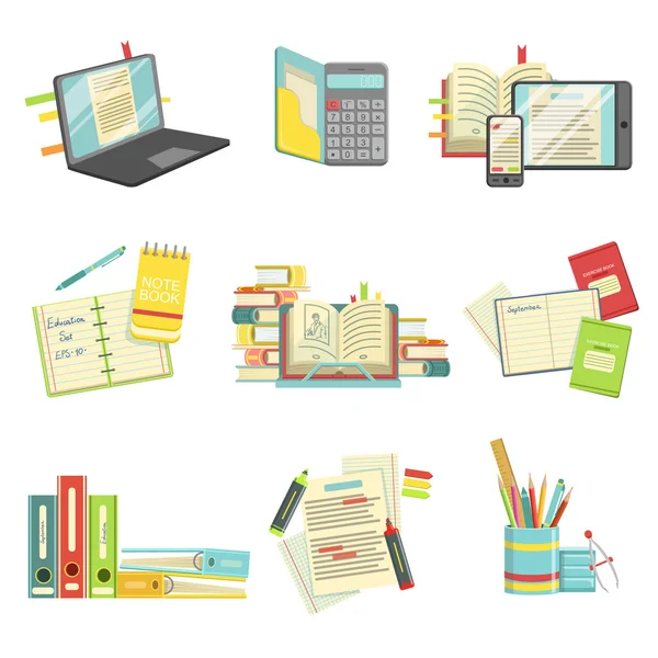 Education And Studies Related Illustrations Set — Stock Vector