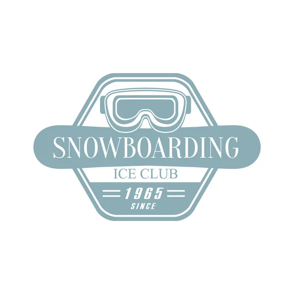 Σκι με χιονοσανίδα Ice Club έμβλημα σχεδιασμού — Διανυσματικό Αρχείο