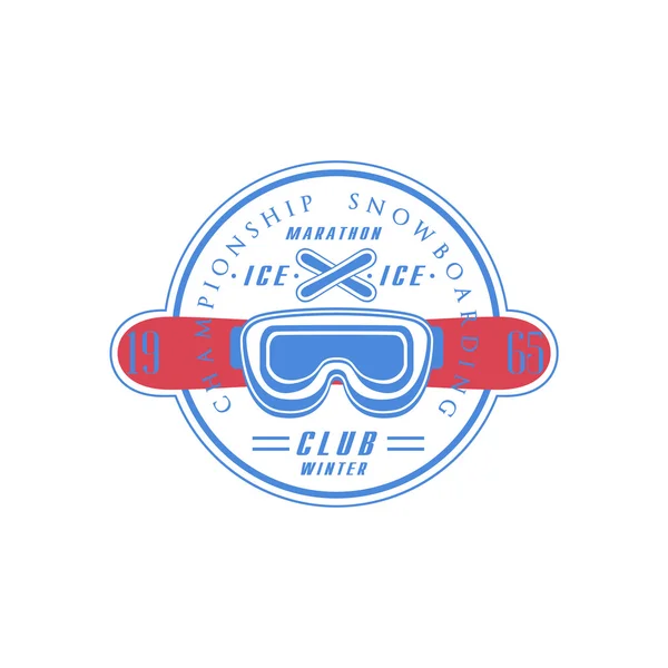 Diseño del emblema del club de snowboard — Vector de stock