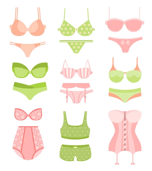 Women Underwear In Pastel — 图库矢量图片