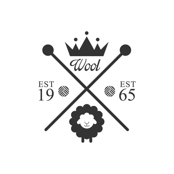 Desain Logo Produk Wol Dengan Crown - Stok Vektor