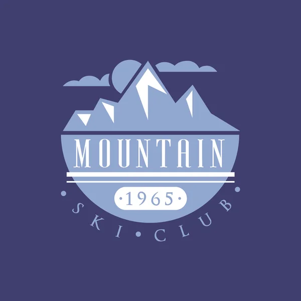 高山滑雪俱乐部标志设计 — 图库矢量图片
