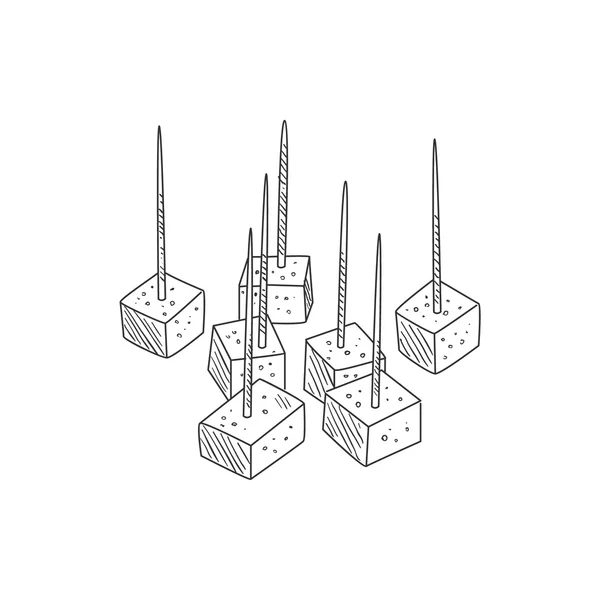 Kleine stukjes kaas — Stockvector