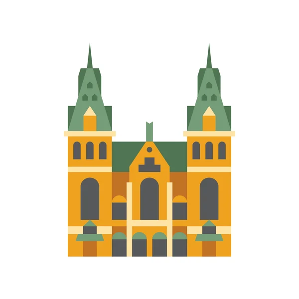 Bâtiment de l'hôtel de ville de Holandaise Icône simplifiée — Image vectorielle