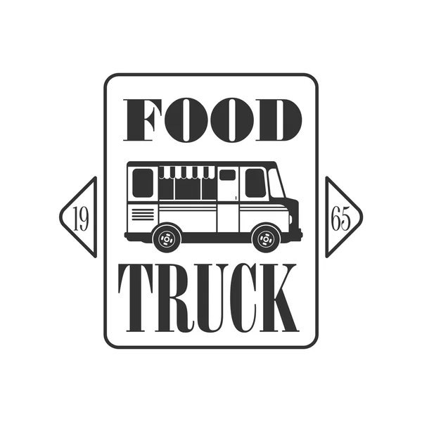 Diseño de etiqueta cuadrada de camión de alimentos — Archivo Imágenes Vectoriales