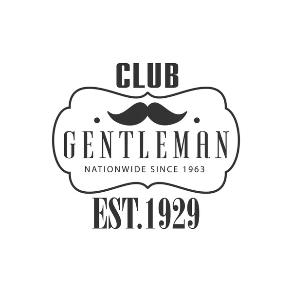 Rikstäckande Gentleman Club etikettdesign — Stock vektor