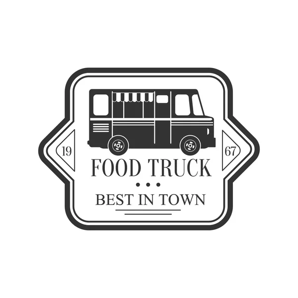 El mejor diseño de etiqueta de camión de comida en la ciudad — Archivo Imágenes Vectoriales