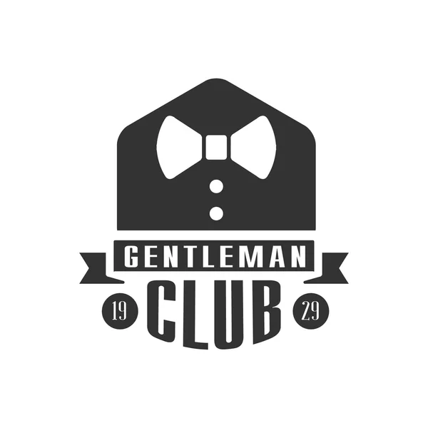 Diseño de la etiqueta del club de caballero con corbata de lazo — Vector de stock