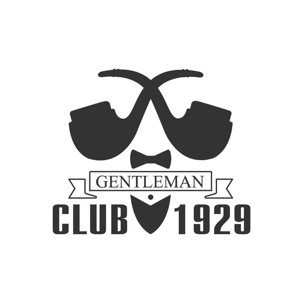 Gentleman Club Label Design con tubi — Vettoriale Stock