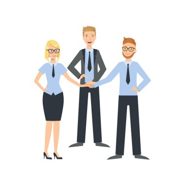 El Sıkışma Sıkışan Yöneticiler Takım Çalışması İllüstrasyon