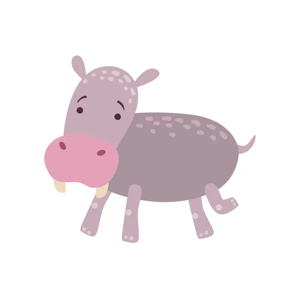 Hippopotame stylisé dessin enfantin — Image vectorielle
