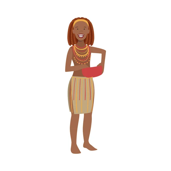 Woman With Red Hair From African Native Tribe — Stockvector