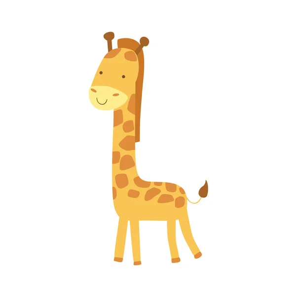 Giraffe Stylized Childish Drawing — Stock Vector